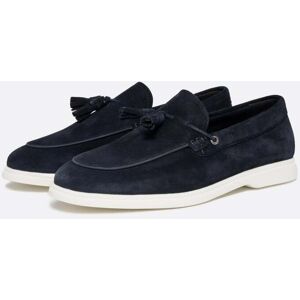 Boss Orange Sienne Men Suede Slip-On Loafers with Tassel Trim  - Dark Blue 401 - UK10 EU44 US11 - female