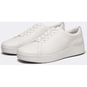 Fitflop Rally Leather Womens Trainers  - Urban White 194 - UK6 EU39 US8 - female