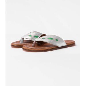 Penelope Chilvers Tai Metallic Womens Flip Flop  - 005 Silver - UK8 EU41 US10 - female