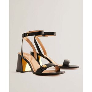 Ted Baker Milliiy Womens Block Heel Sandals with Coin Detail  - Black - UK6 EU39 US8.5 - female