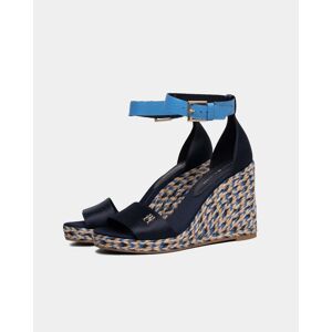 Tommy Hilfiger Colorful High Wedge Womens Satin Espadrilles  - Blue Mix - UK5 EU38 US7.5 - female