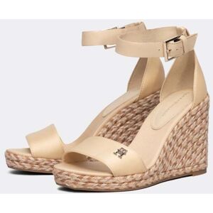 Tommy Hilfiger Colorful High Wedge Womens Satin Espadrilles  - Harvest Wheat - UK5 EU38 US7.5 - female