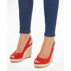 Tommy Hilfiger Iconic Elena Sling Back Wedge  - Fierce Red - UK6 EU39 US8.5 - female