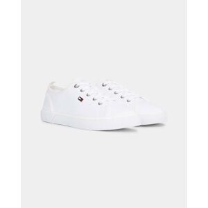 Tommy Hilfiger Vulc Detail Womens Canvas Trainers  - White - UK6 EU39 US8.5 - female