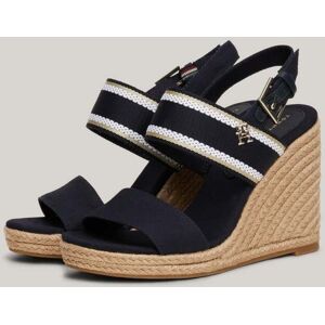 Tommy Hilfiger Webbing Womens High Wedge Espadrilles  - Space Blue - UK4 EU37 US6.5 - female