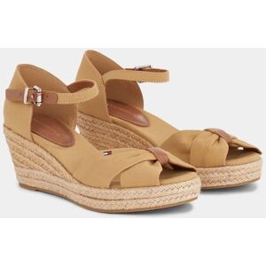 Tommy Hilfiger Womens Basic Open Toe Mid Wedge  - Classic Khaki - UK6 EU39 US8.5 - female