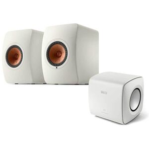 LS50 MK2 Wireless Speakers + KEF KC62 Subwoofer Mineral White