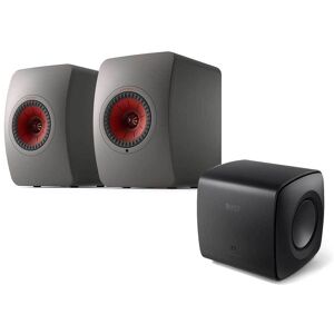 LS50 MK2 Wireless Speakers + KEF KC62 Subwoofer Titanium Grey Carbon Black