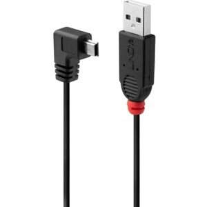 Lindy 2m USB 2.0 Cable, Type A to Mini-B, 90 Degree Right Angle