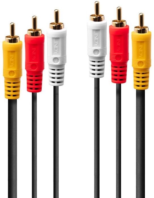 Lindy 1m Premium AV Cable 3xPhono Male to 3xPhono Male