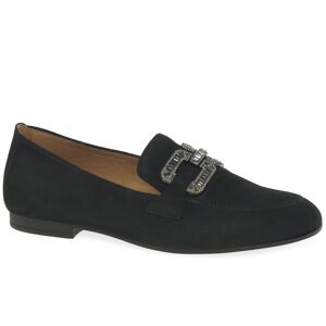Gabor Jackie Womens Loafers Colour: Black Suede, Size: 4 4 - female