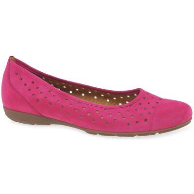 Gabor Ruffle Womens Punched Detail Casual Shoes Colour: Pink Suede, Si 7 - female Gabor Ruffle Womens Punched Detail Casual Shoes Colour: Pink Suede, Si 7 - female