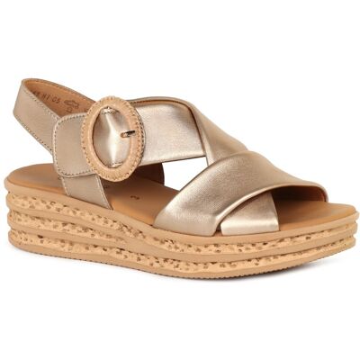 Gabor Auckland Womens Wedge Sandal Colour: Champagne Metallic, Size: 6 6.5 - female Gabor Auckland Womens Wedge Sandal Colour: Champagne Metallic, Size: 6 6.5 - female