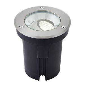 Saxby Lighting Hoxton Outdoor Recessed Ground Light Cool White IP67 10.5W Matt Black Paint & Brushed Stainless Steel