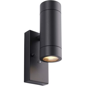 Saxby Lighting Palin Outdoor Up Down Wall Lamp 2 Light Anthracite Grey IP44