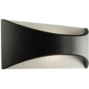 Saxby Lighting Vulcan Integrated LED 1 Light Outdoor Up Down Wall Light Textured Matt Black, Opal IP65