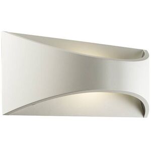 Saxby Lighting Vulcan Integrated LED 1 Light Outdoor Up Down Wall Light Textured Matt White, Opal IP65