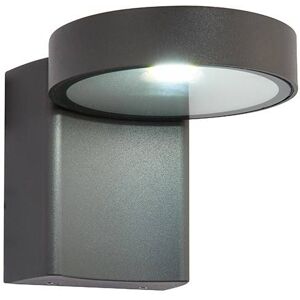 Saxby Lighting Oreti Integrated LED 1 Light Outdoor Wall Light Textured Dark Matt Anthracite, Glass IP44