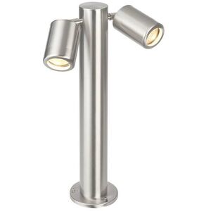 Saxby Lighting Atlantis 2 Light Outdoor Coastal Bollard Post Marine Grade Brushed Stainless Steel, Glass IP65, GU10