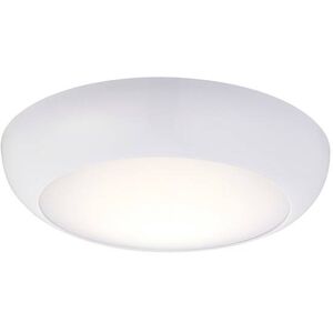 Saxby Lighting Forca Integrated LED Outdoor Emergency Flush Light Gloss White, Opal IP65