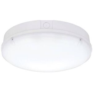 Saxby Lighting Forca Cct Integrated LED Outdoor Emergency & Microwave Flush Light Gloss White, Opal IP65