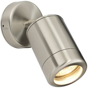 Saxby Lighting Atlantis Outdoor Coastal Spot Wall IP65 7W Marine Grade Brushed Stainless Steel & Clear Glass