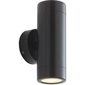 Saxby Lighting Odyssey Outdoor Wall IP65 7W Satin Black Paint & Clear Glass 2 Light Dimmable IP65 - GU10