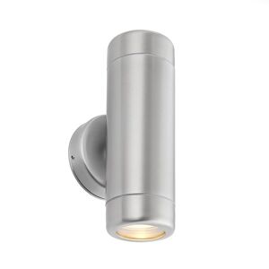 Saxby Lighting Odyssey Outdoor Wall IP65 7W Brushed Stainless Steel & Clear Glass 2 Light Dimmable IP65 - GU10