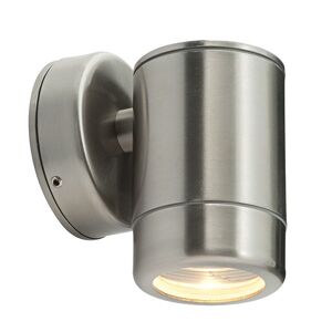 Saxby Lighting Odyssey Outdoor Wall IP65 7W Brushed Stainless Steel & Clear Glass 1 Light Dimmable IP65 - GU10