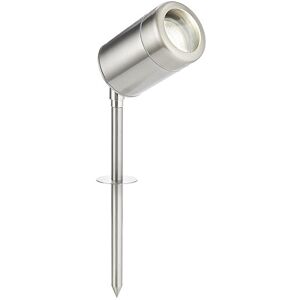 Saxby Lighting Odyssey Outdoor Spike IP65 7W Brushed Stainless Steel & Clear Glass - GU10