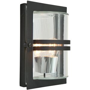 Elstead Lighting Basel 1 Light Outdoor Flush Wall Light Black IP54, E27 Elstead Lighting Basel 1 Light Outdoor Flush Wall Light Black IP54, E27