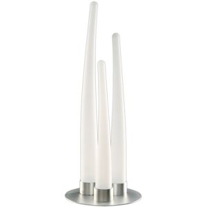 INSPIRED LIGHTING Estalacta Table Lamp 3 Light GU10 Indoor/Outdoor IP44, Silver/Opal White INSPIRED LIGHTING Estalacta Table Lamp 3 Light GU10 Indoor/Outdoor IP44, Silver/Opal White