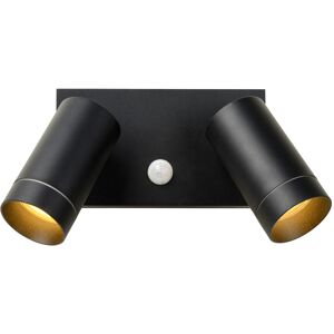 Lucide Lighting Taylor Modern Wall Spotlight Outdoor, PIR Sensor - 2xGU10 - IP54 - Black Lucide Lighting Taylor Modern Wall Spotlight Outdoor, PIR Sensor - 2xGU10 - IP54 - Black