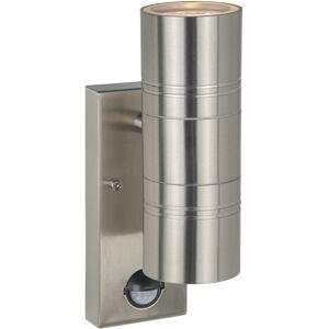 Lucide Lighting Arne-Led Modern Up Down Wall Spotlight Outdoor, PIR Sensor - Ø 6,3cm - LED - GU10 - 2x5W 2700K - IP44 - Satin Chrome Lucide Lighting Arne-Led Modern Up Down Wall Spotlight Outdoor, PIR Sensor - Ø 6,3cm - LED - GU10 - 2x5W 2700K - IP44 - Satin Chrome