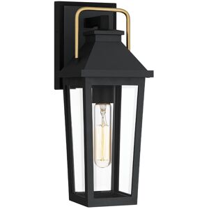 Elstead Lighting Quoizel Buckley Small Outdoor Wall Lantern Classic Matt Black, Brass Accent IP44 1x E27 Elstead Lighting Quoizel Buckley Small Outdoor Wall Lantern Classic Matt Black, Brass Accent IP44 1x E27