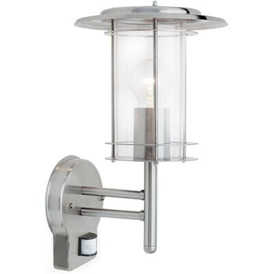 Endon York PIR 1 Light Outdoor Wall Lantern - Stainless Steel, IP44 Endon York PIR 1 Light Outdoor Wall Lantern - Stainless Steel, IP44