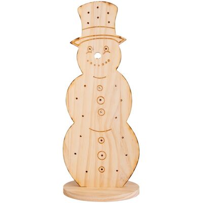 Näve Snowy LED Christmas Decoration - Snowman, Wooden, Timer, 80cm Näve Snowy LED Christmas Decoration - Snowman, Wooden, Timer, 80cm