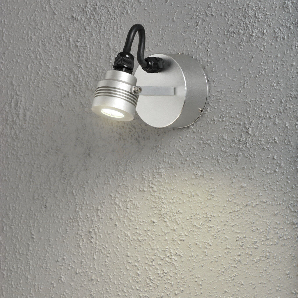 Konstsmide Lighting Monza Outdoor Modern Wall Light Adjustable 1x 1W High Power LED Spotlight, IP54