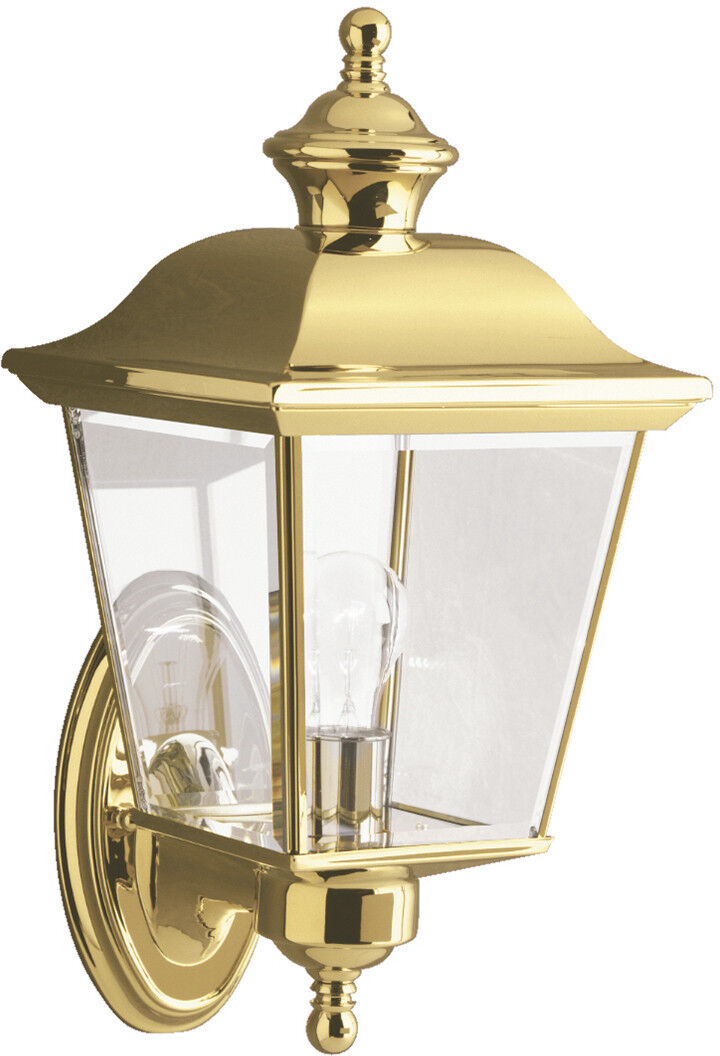 Elstead Lighting Bay Shore 1 Light Medium Outdoor Wall Lantern Polished Brass IP44, E27