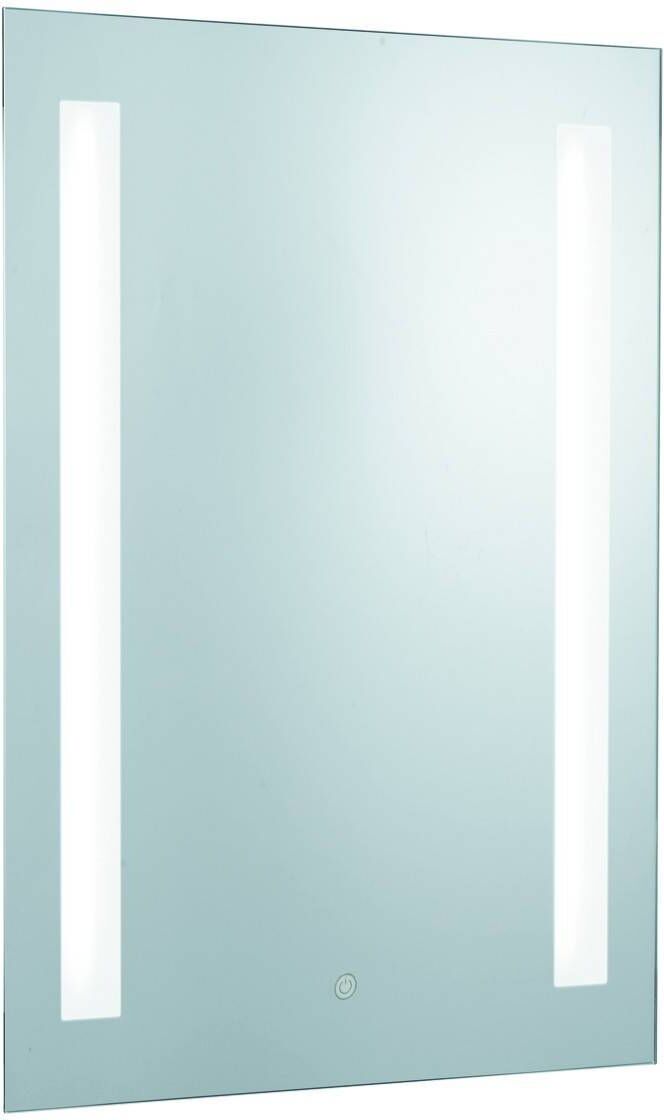 Searchlight Lighting Illuminated Bathroom Mirror Touch 2 Light Silver with Shaver Socket IP44