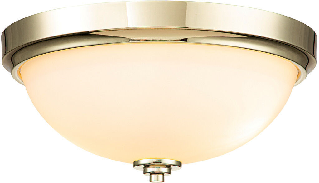 Elstead Lighting Feiss Malibu Bowl Semi Flush Ceiling Light Polished Brass, IP44