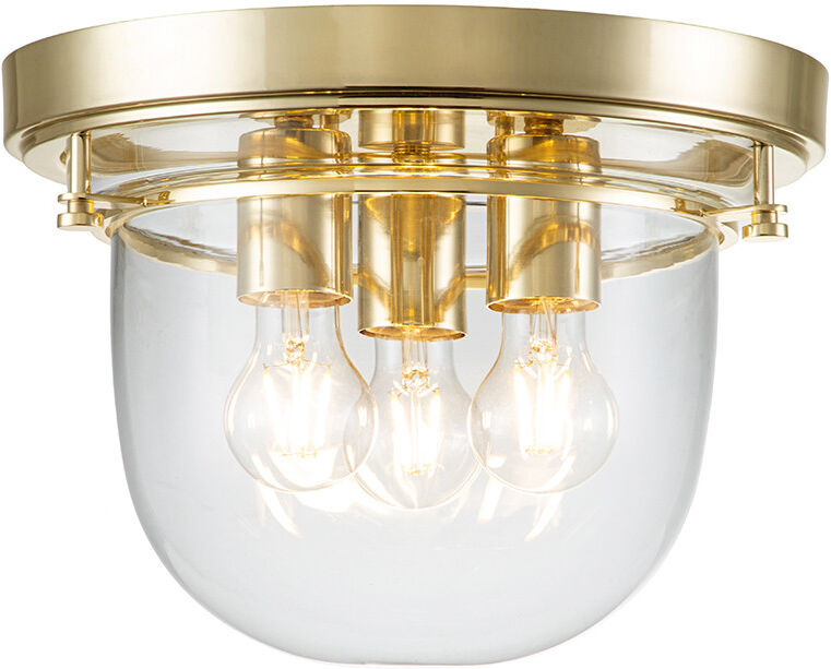 Elstead Lighting Quoizel Whistling Bowl Semi Flush Ceiling Light Polished Brass, IP44