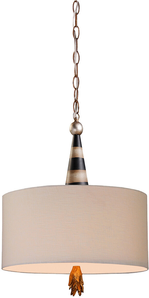 Elstead Lighting Flambeau 2 Light Ceiling Pendant Black, Cream, Gold Leaf, E27