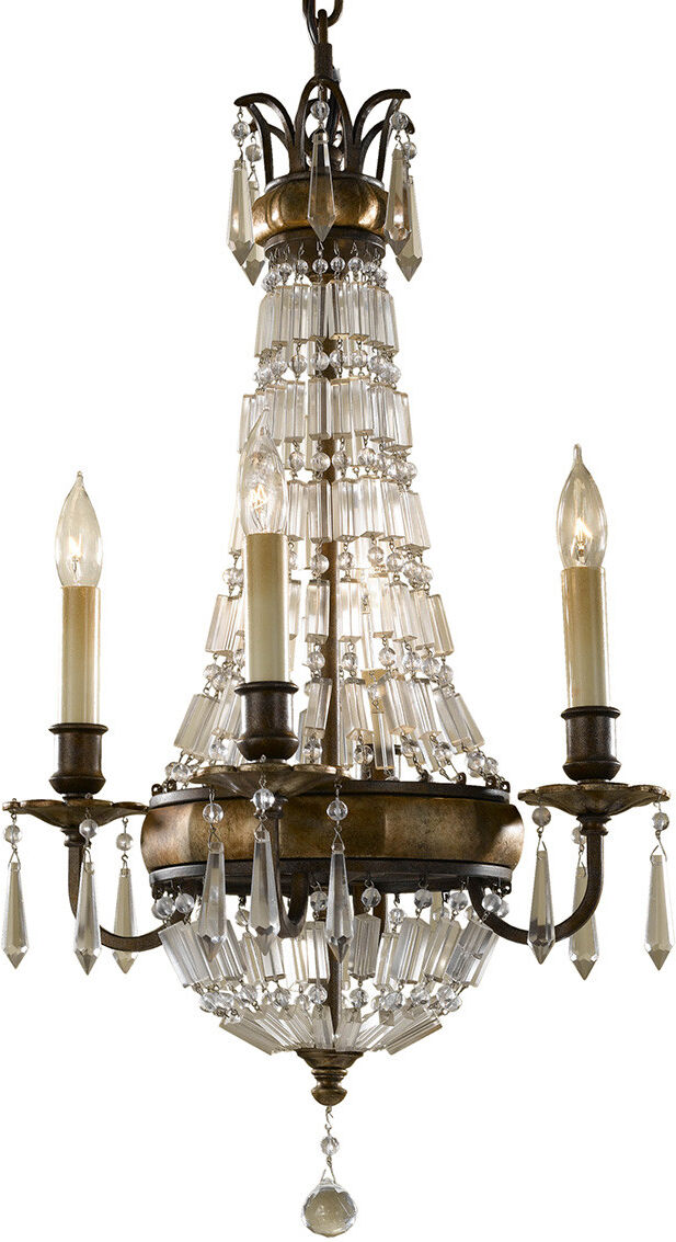 Elstead Lighting Bellini Chandelier 4 Light British Bronze Finish, E14