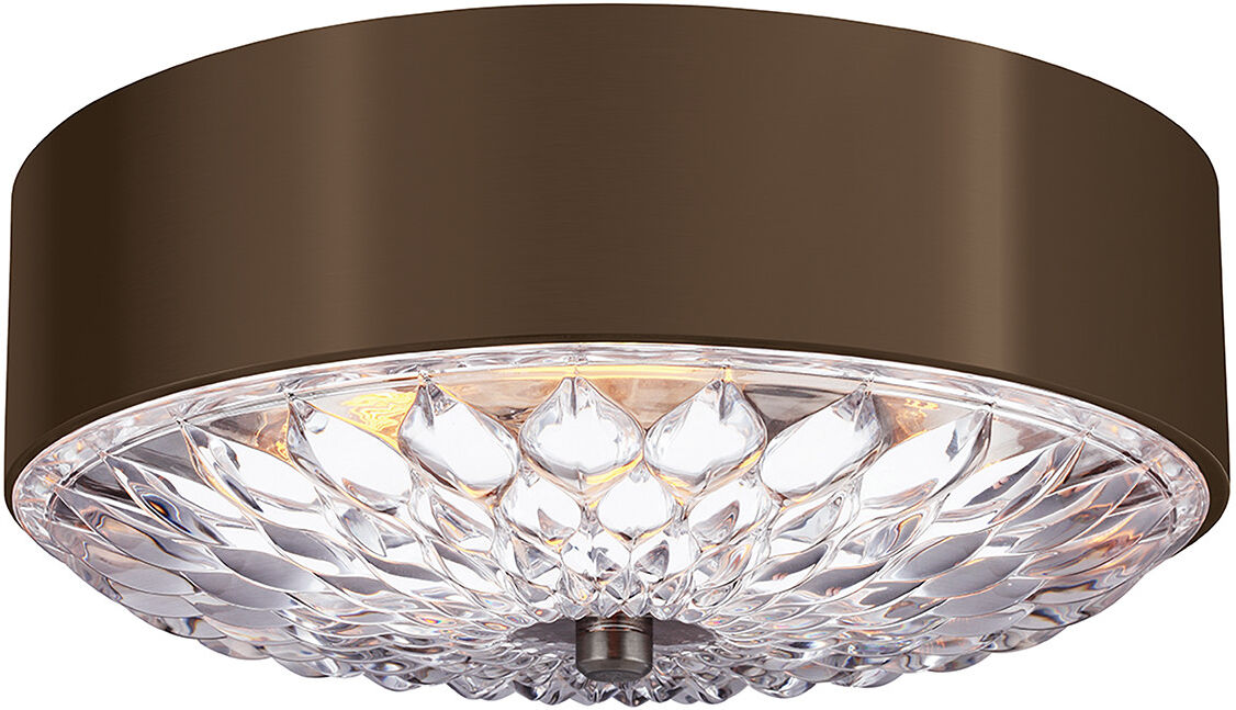 Elstead Lighting Botanic 3 Light Medium Flush Mount Ceiling Light Brass, E27