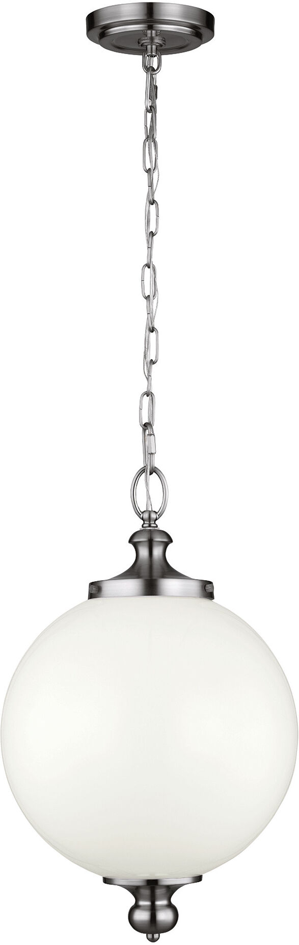 Elstead Lighting Parkman 1 Light Large Globe Ceiling Pendant Polished Nickel, E27