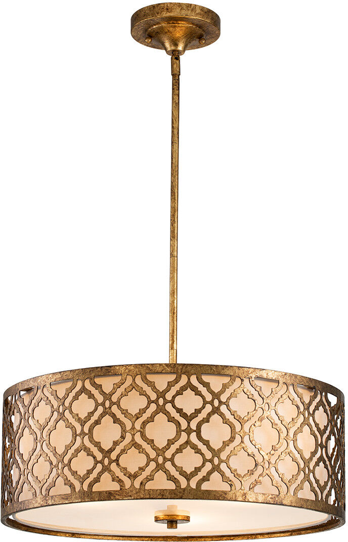 Elstead Lighting Arabella 3 Light Large Round Ceiling Duo-Mount Pendant Gold, E27