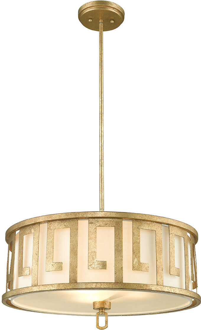 Elstead Lighting Lemuria 3 Light Large Round Ceiling Duo-Mount Pendant Gold, E27