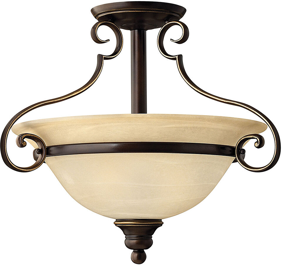 Elstead Lighting Cello 2 Light Semi Flush Ceiling Light Antique Bronze, E27