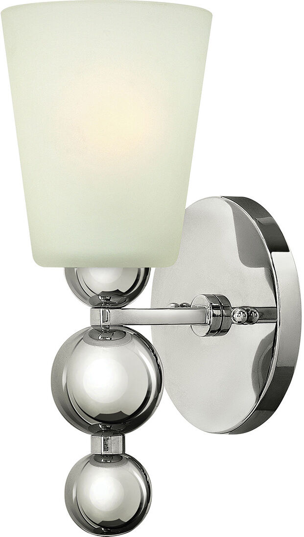 Elstead Lighting Zelda 1 Light Wall Light Polished Nickel Glass Shade, E27